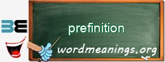 WordMeaning blackboard for prefinition